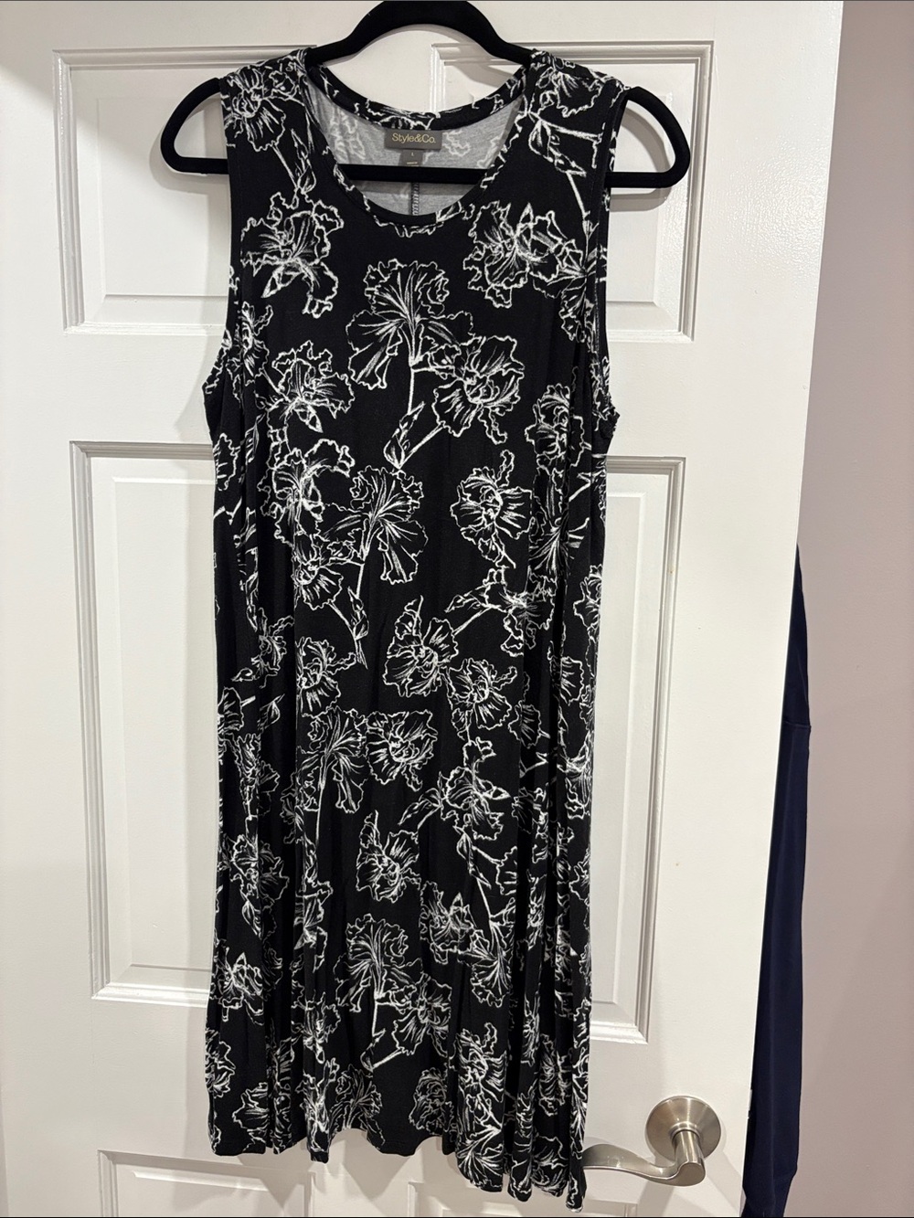Style & Co. Black Floral Midi Dress